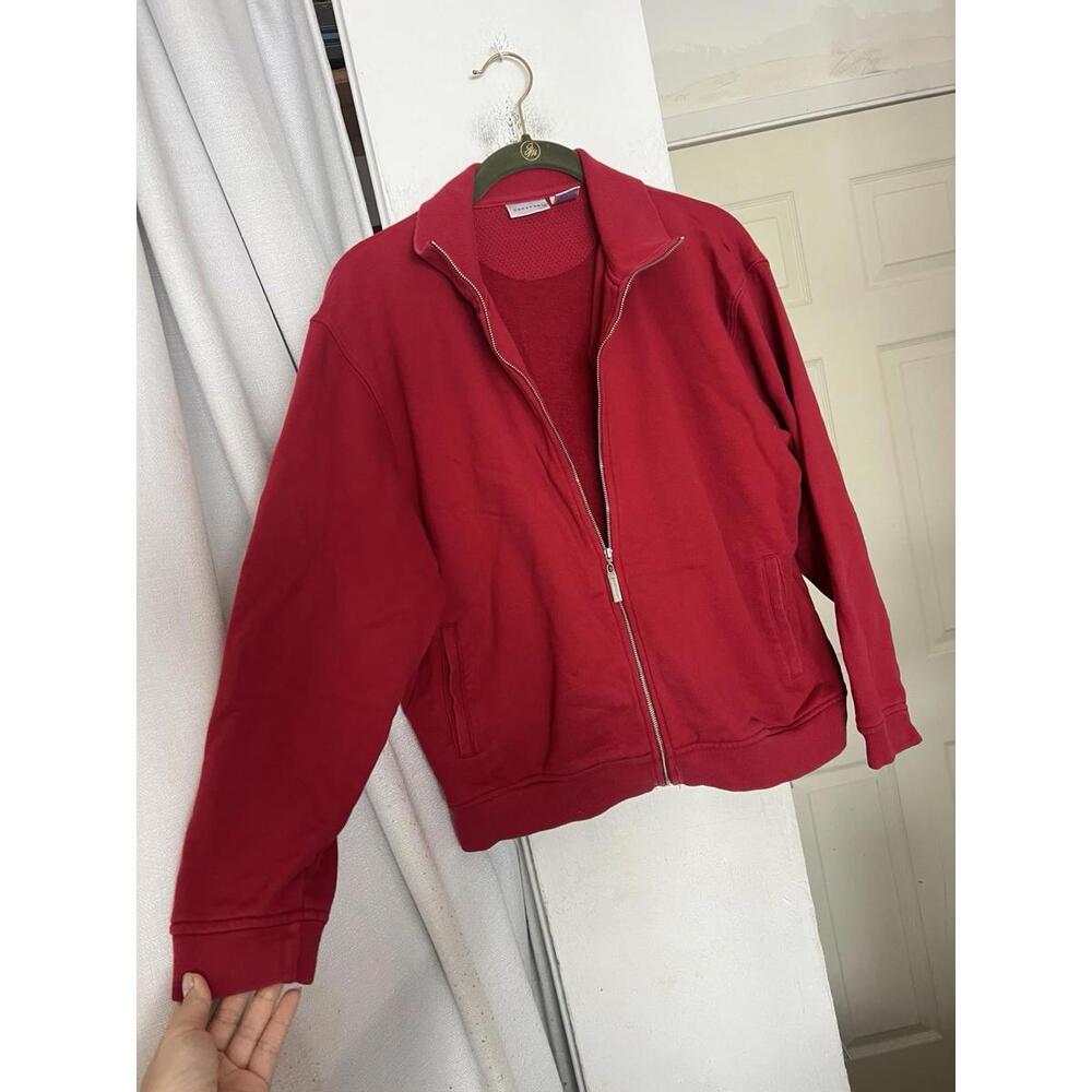 Women’s Red NORSPORT Jacket, Full Zip Vintage Size Medium 100% Cotton